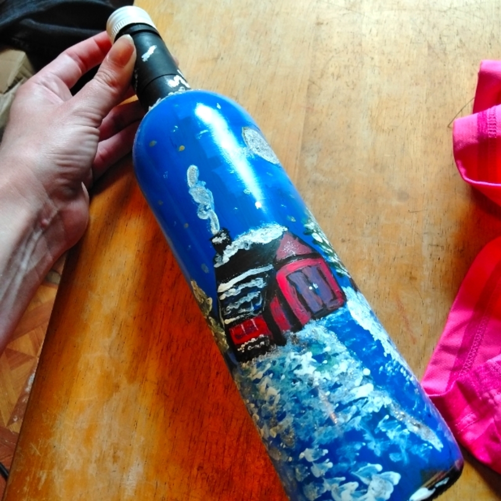 Hand painted bottle